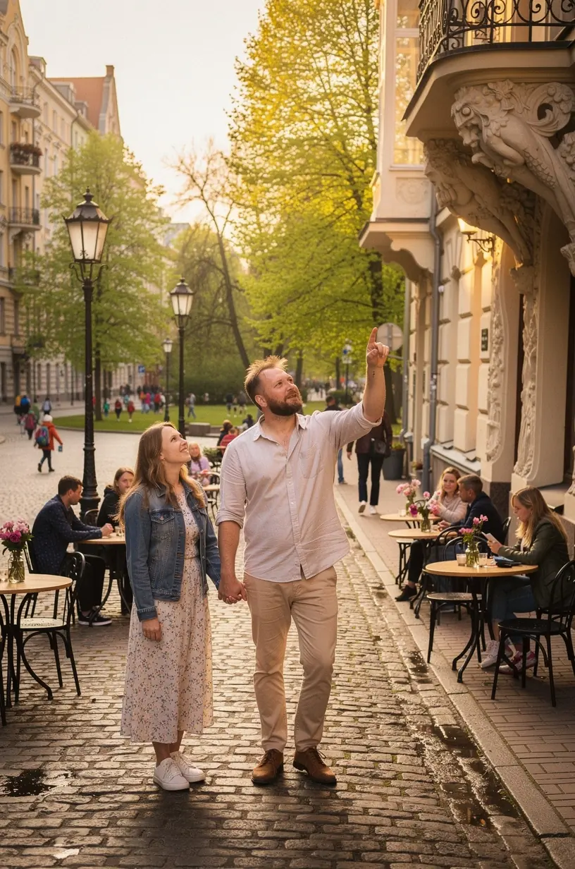 Kārtota karte ar maršrutiem, kas savieno vēsturiskās ielas un mūsdienu arhitektūras pieminekļus Rīgā.